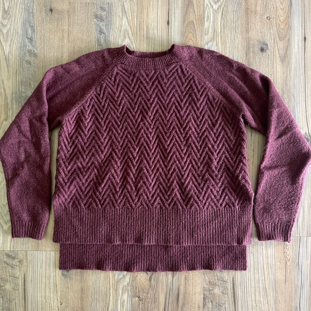 Women's Burgundy Rag Poets Crew Neck Sweater